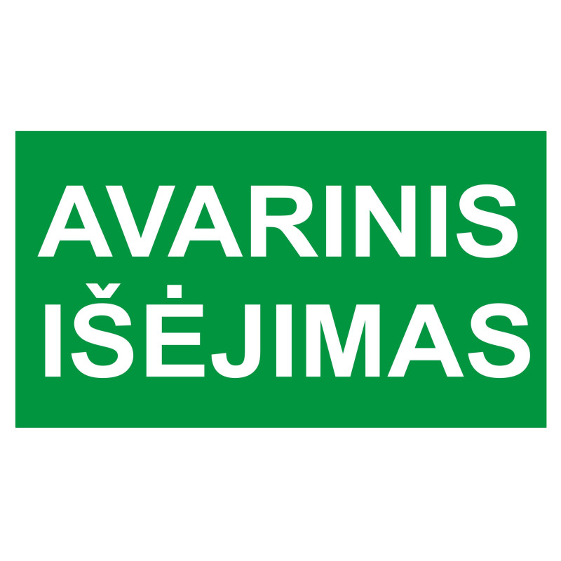 Lipdukas avarinis išėjimas 130x230mm