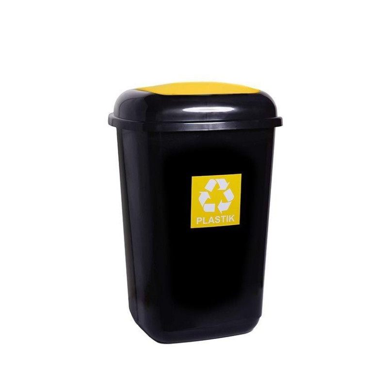 Garbage bin Plafor, black / yellow