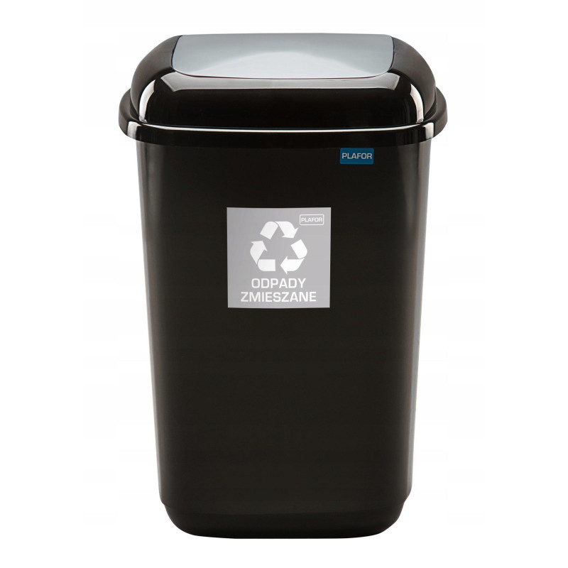 Šiukšliadėžė Plafor, 12 l, juoda / pilka