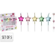 Birthday candle S37400190, 6 cm, 5 pcs