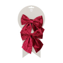 DECORATION BOW RED 2 PCS 12X13