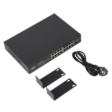 PNI House IP816 NVR package with 16 PNI IP740 4MP cameras, source, switch, cables, plugs and splitters