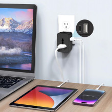Tech-Protect TA300 Travel Adapter EU / UK / AU - Black