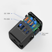 Tech-Protect TA200 EU / UK / US / AU adapter - black