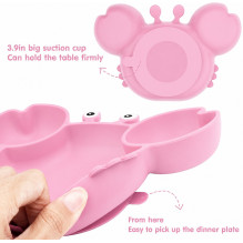 Children's silicone tableware set Reach Crab-9, pink