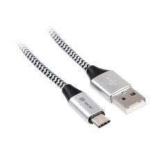 Tracer 46265 USB 2.0 Type C A Vyriškas 1m juodas sidabras Tracer 46265 USB 2.0 Type C A Vyriškas 1m juodas sidabras