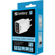 Sandberg 441-52 2in1 įkroviklis 1xUSB-C 1xUSB 35W