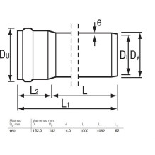 Outdoor sewer pipe Ø 160 mm, SN4, 1 m