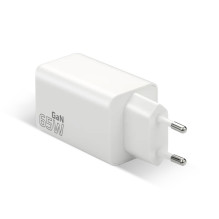 Charger GaN 1 x USB, 2 x USB-C Quick Charge 4+ 65W white