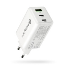 Charger GaN 1 x USB, 2 x USB-C Quick Charge 4+ 65W white