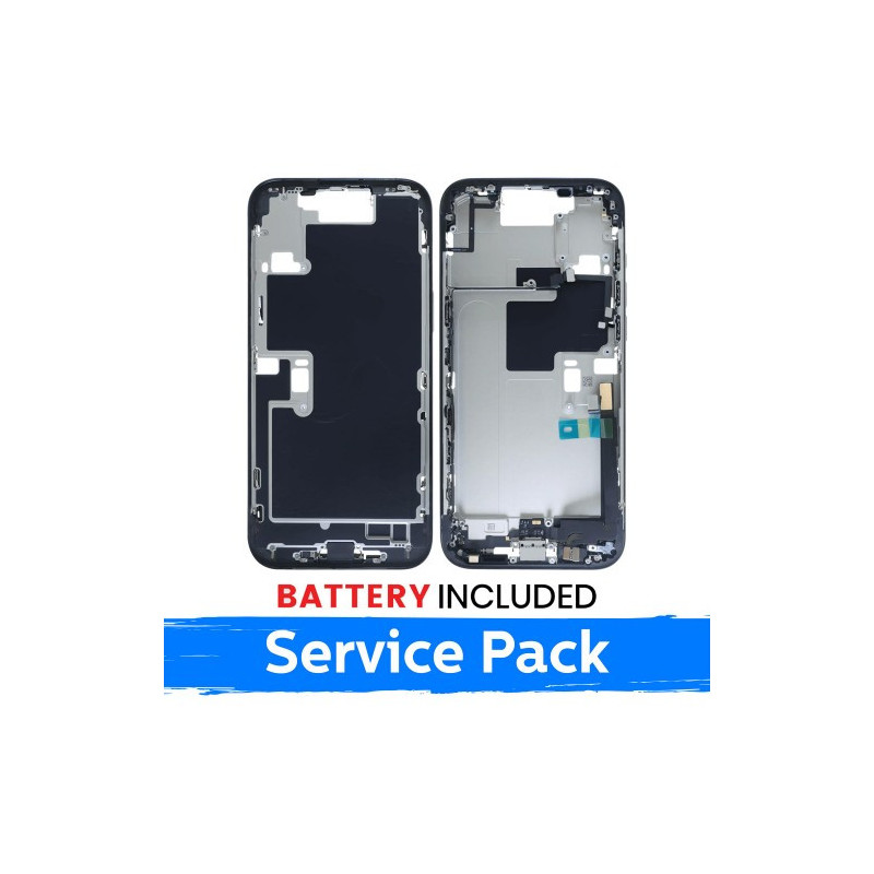 Ekrano rėmas / Vidinis korpusas skirtas Apple iPhone 16 Pro Max korpusas + baterija / Black Titanium / (Service Pack)