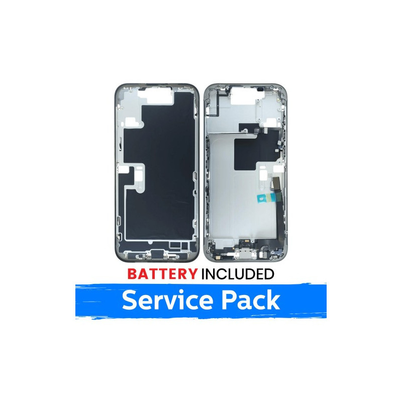 Ekrano rėmas / Vidinis korpusas skirtas Apple iPhone 16 Pro Max korpusas + baterija / Natural Titanium / (Service Pack)