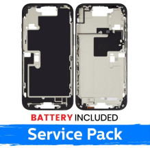 Ekrano rėmas / Vidinis korpusas skirtas Apple iPhone 16 Pro korpusas + baterija / Black Titanium / (Service Pack)