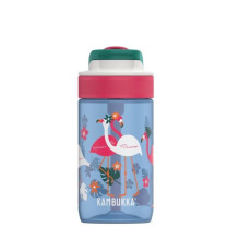 Kids Water Bottle - Kambukka Lagoon 400ml Lockable Lid With Straw Blue Flamingo