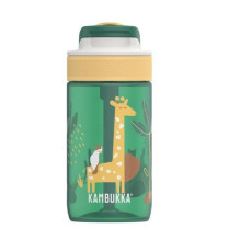 Vaikų Vandens Butelis - Kambukka Lagoon 400ml Užrakintas Dangtelis Su Šiaudeliu Safari Džiunglės