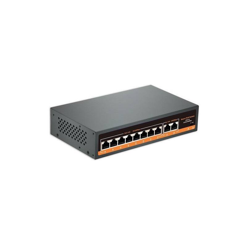 PoE šakotuvas 100Mbps 8portų +2G uplink