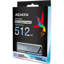 Adata Elite UE800 512GB USB 3.2 USB atmintis, sidabrinė Adata Elite UE800 512GB USB 3.2 USB atmintis, sidabrinė