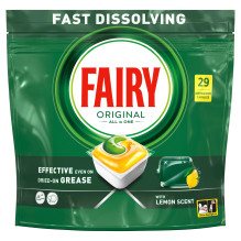 CAPS DISH FAIRY ALL IN ONE LEMON 29 PCE