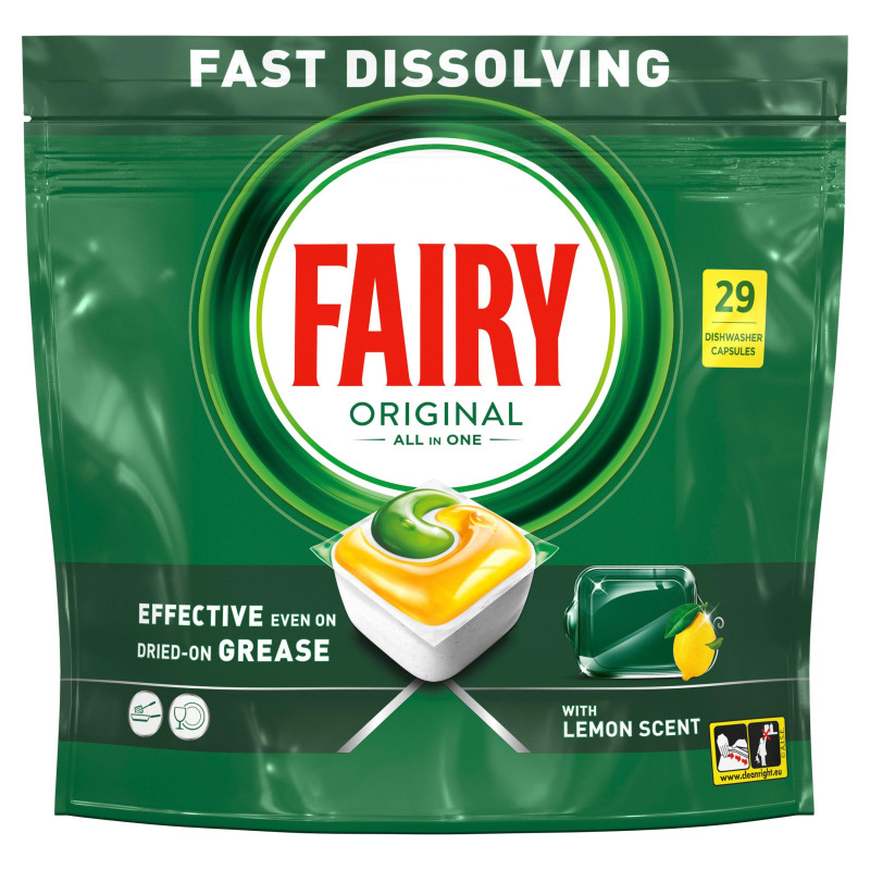 CAPS DISH FAIRY ALL IN ONE LEMON 29 PCE
