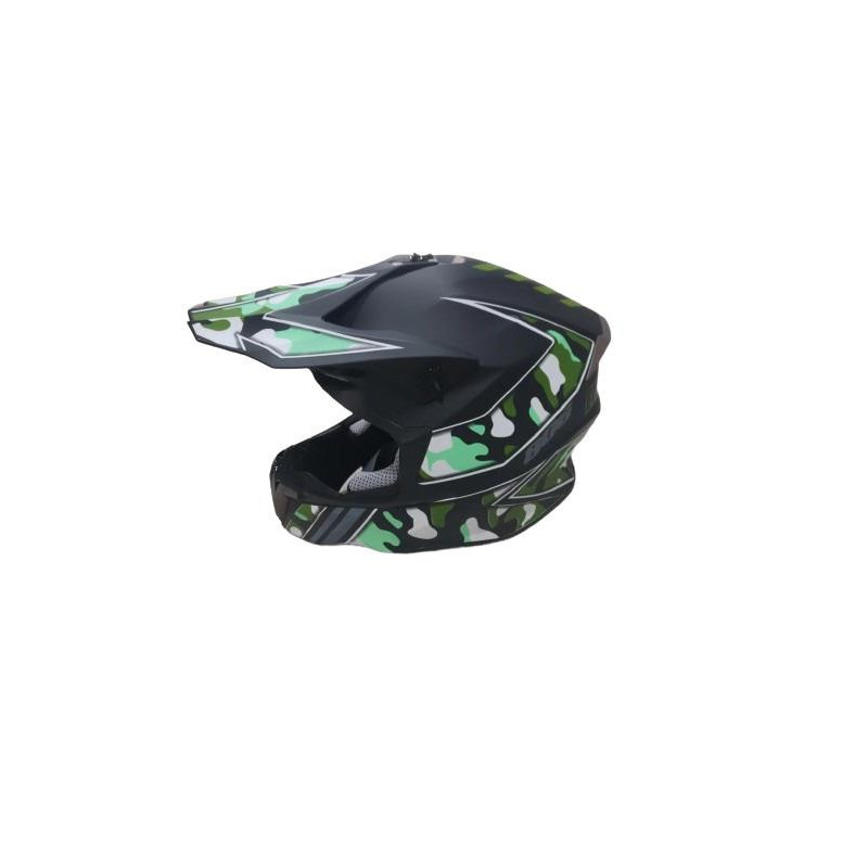 Motociklininko šalmas HD-806, M (57-58 cm), juoda / žalia