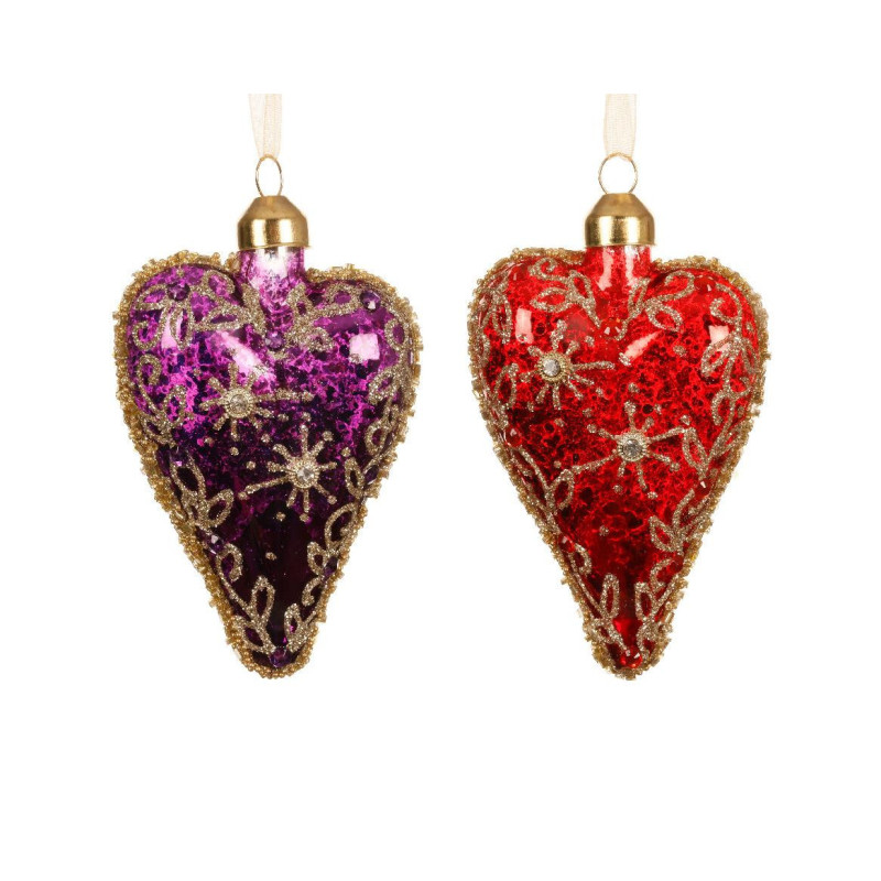Christmas Tree toy Heart, 10 cm, glass