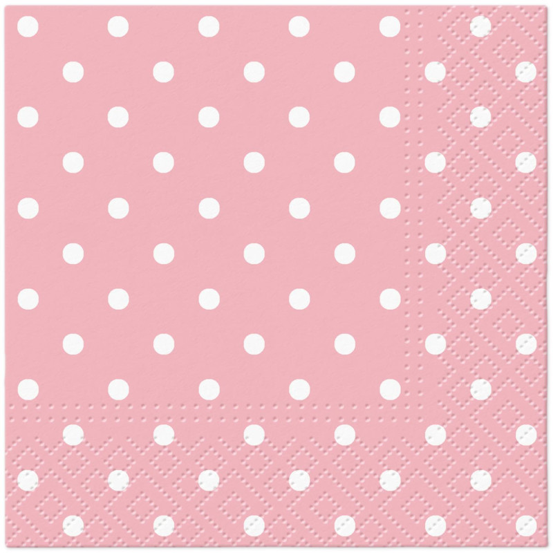Popierinės servetėlės PAW Pink Dots, 25 cm x 25 cm, 20 vnt.