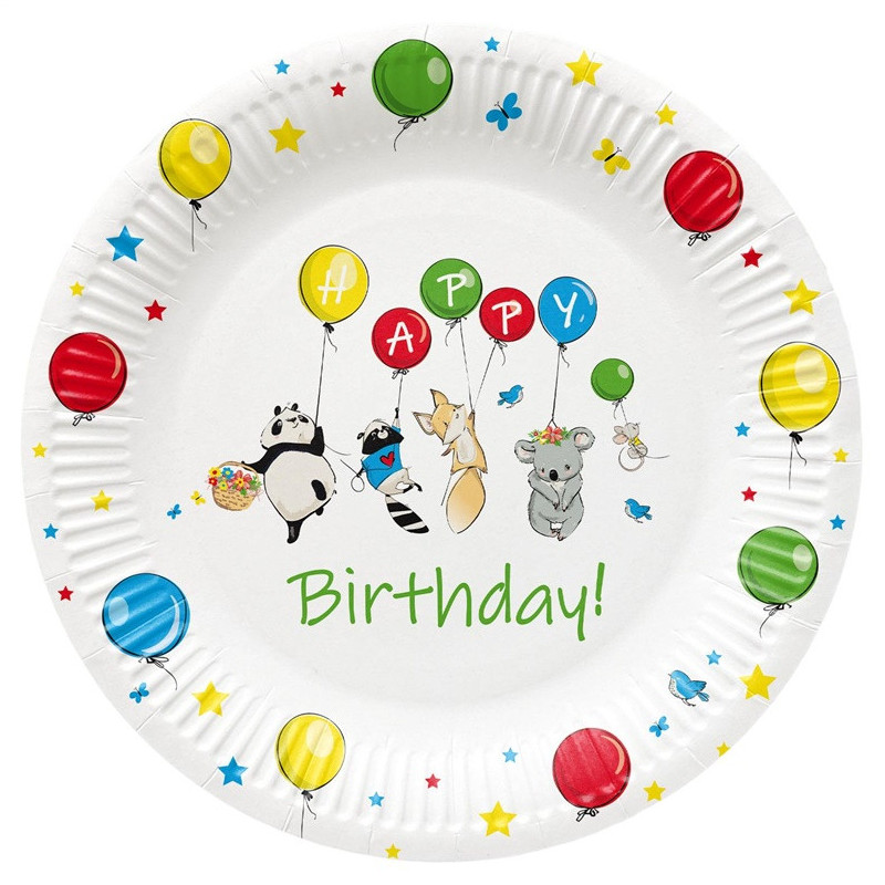 Disposable plates PAW Balloons, Ø 23 cm, 8 pcs
