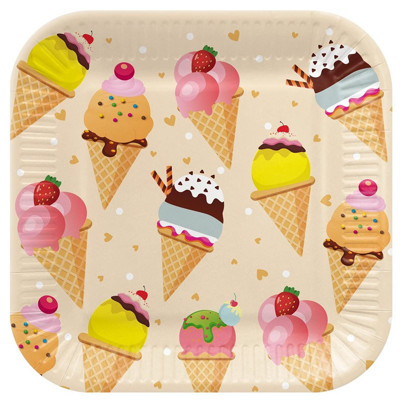 Disposable plates PAW Ice Cream, 23 cm, 8 pcs