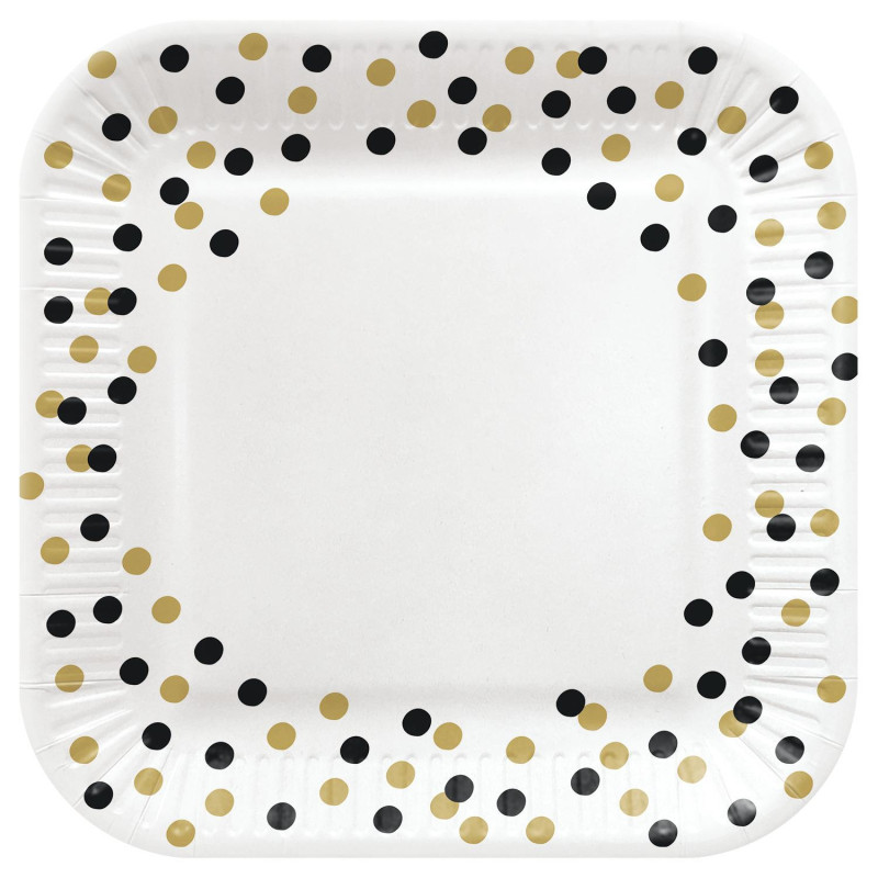 Disposable plates PAW Confetti, 23 cm, 8 pcs
