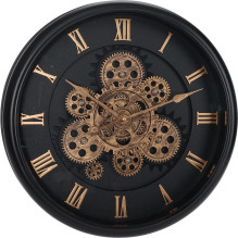 Clock, gold / black, 40 cm