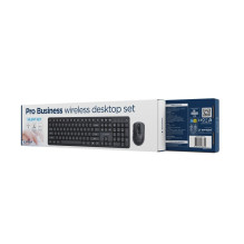 Gembird KBS-WMS-01 Silent key Pro Business wireless desktop set, black, US layout Gembird KBS-WMS-01 Silent key Pro Business wireless desktop set, black, US layout