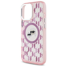 Karl Lagerfeld IML Monogram Karl &amp; Choupette Head MagSafe iPhone 16 Pro Case - Pink
