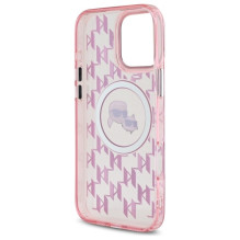 Karl Lagerfeld IML Monogram Karl &amp; Choupette Head MagSafe iPhone 16 Pro Case - Pink
