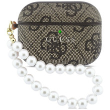 „Guess 4G Pearl Strap“ dėklas, skirtas „AirPods Pro 3“ ausinėms – rudas
