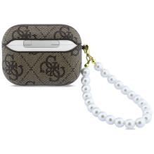 „Guess 4G Pearl Strap“ dėklas, skirtas „AirPods Pro 3“ ausinėms – rudas