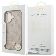 „Guess 4G“ trikampio logotipo „MagSafe“ dėklas, skirtas „iPhone 17“ – rožinio aukso spalvos