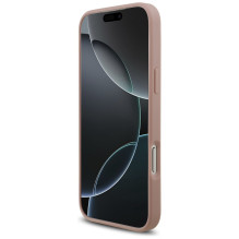 „Guess“ „Rhinestone Triangle“ logotipo dėklas, skirtas „iPhone 17 Pro Max“ – rožinis