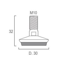 Furniture leg Rei, 3.2 cm, Ø 1 cm, black Furniture leg Rei, 3.2 cm, Ø 1 cm, black
