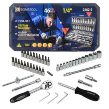 Antgalių rinkinys Sigmatool 46 vnt 1 / 4"