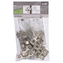 Hinge for furniture Suki, 2.6 cm, 95 °, nickel, 2 pcs