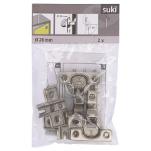 Lankstas baldams Suki, 2.6 cm, 95 °, nikelio, 2 vnt.