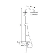 Shower set without faucet Invena Basic AU-85-D04-X, black