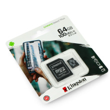 MicroSD Canvas Select Plus memory card, 64GB, 100MB / s, with adapter