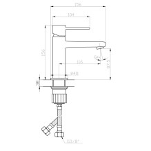 Basin mixer Invena Invena, black / chrome