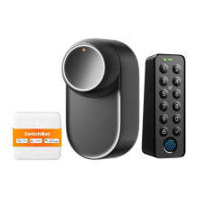 Išmanusis Užraktas - SwitchBot Ultra 3-in-1 Pirštų Atspaudų NFC Balso Valdymo Centras Mini Klaviatūra Juoda