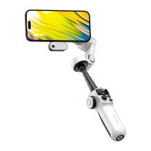 Gimbal Stabilizatorius - AOCHUAN P2 3-Ašių Stabilizatorius Su 360° Veido Sekimu Ir Užpildymo Šviesa - Balta