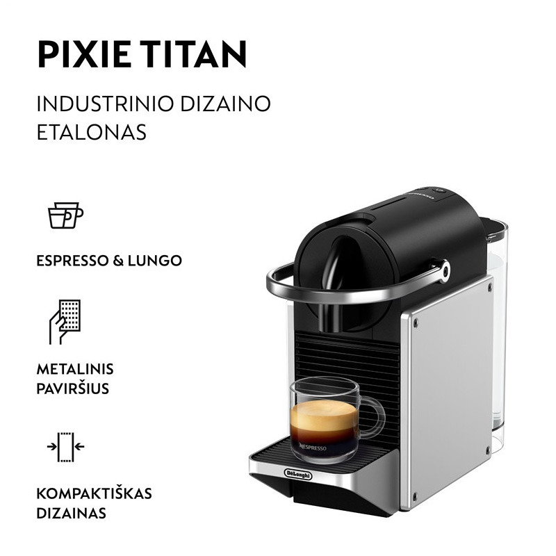 Capsule coffee machine Nespresso Pixie EN127.S, silver / black