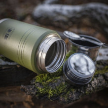 M-Tac UN-R02-750A Maisto termosas su sulankstomu nerūdijančio plieno šaukštu, 750 ml, alyvuogių žalios spalvos