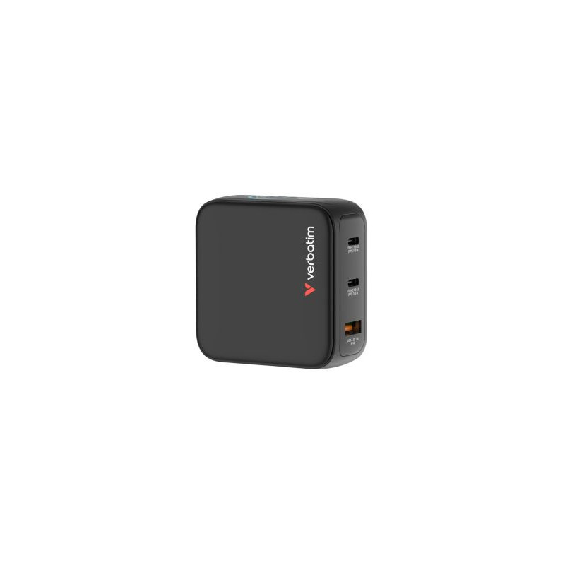 Lādētājs Verbatim Mini GaN Charger 100W 3-Port with Display