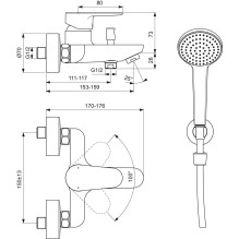 MAIŠYTUVOS VONIOS IDEAL STANDARD BC706AA MAIŠYTUVOS VONIOS IDEAL STANDARD BC706AA